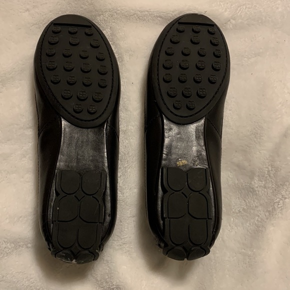 bcbg black suede and leather flats with gold hardware - Picture 2 of 5